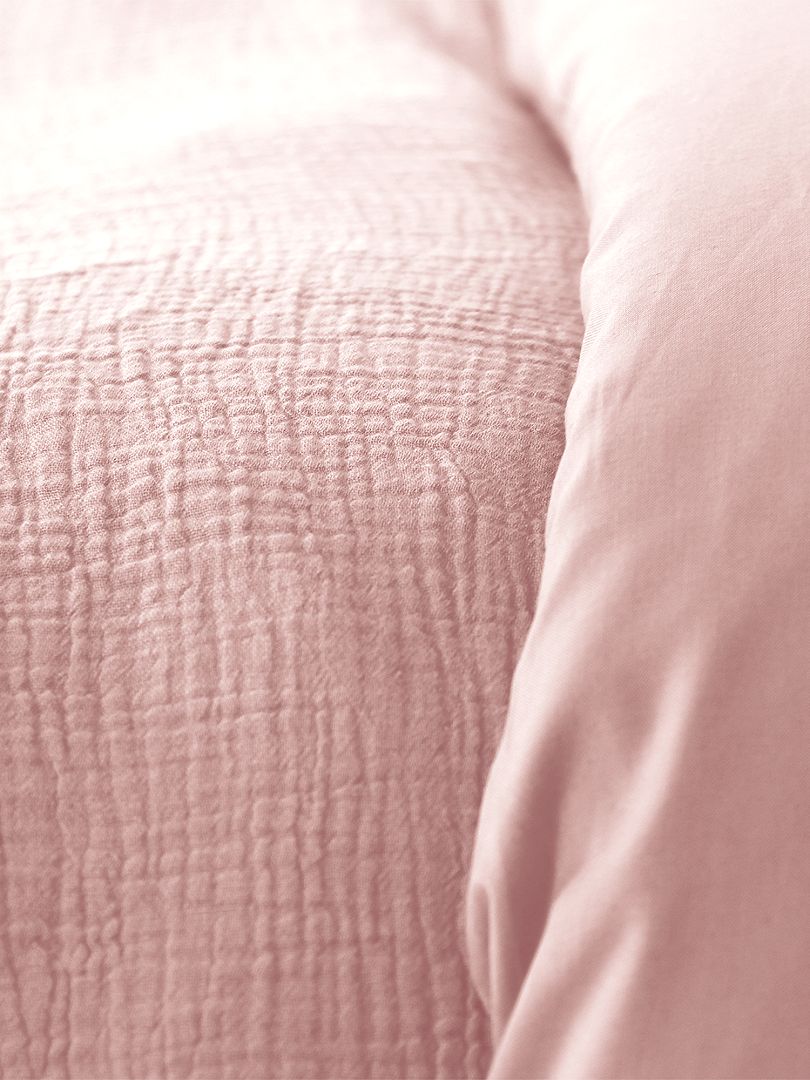 Juego de cama de gasa de algodón rosa - Kiabi