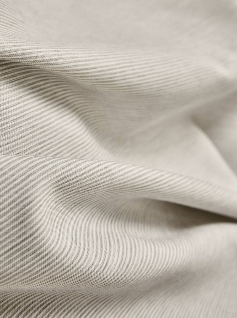 Juego de cama de microfibra franela con diseño de finas rayas Beige gris - Kiabi