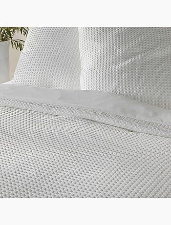 Juego de cama de microfibra gofrada con diseño de panal
