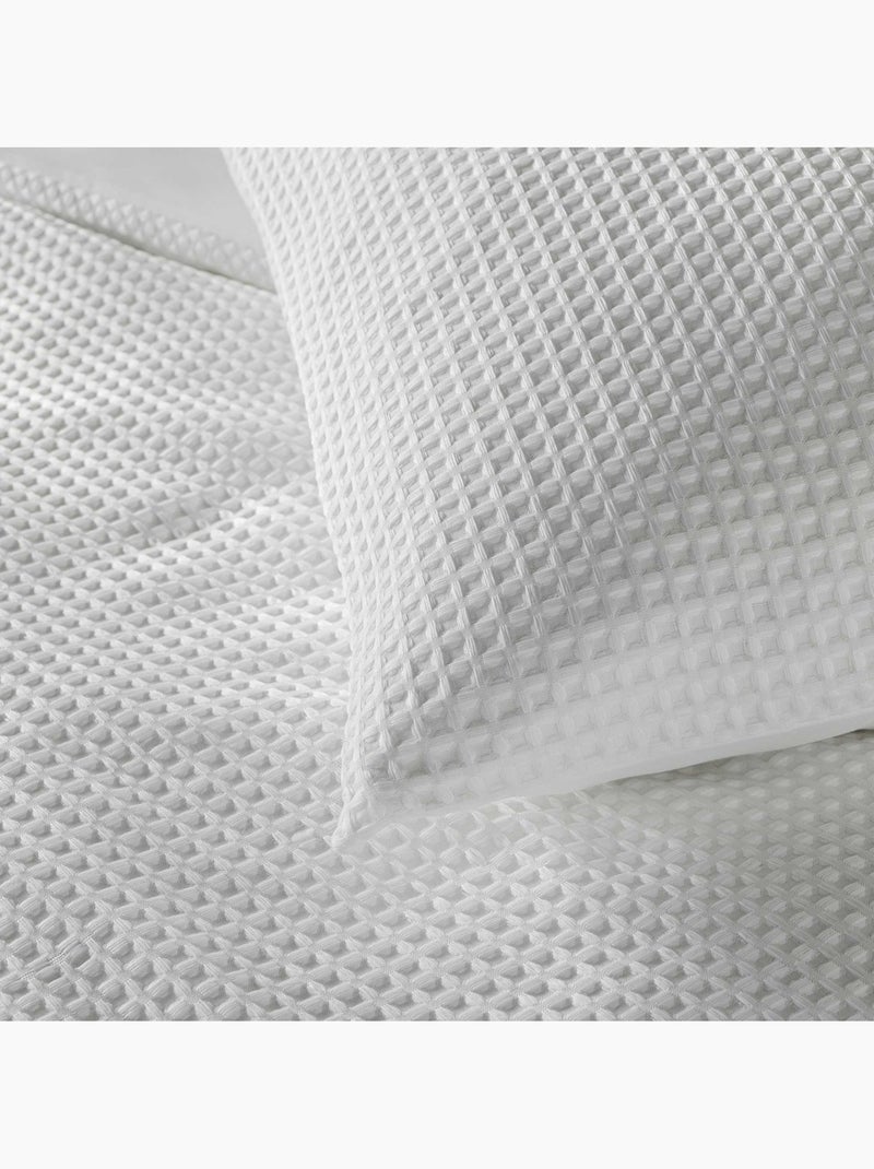Juego de cama de microfibra gofrada con diseño de panal Blanco - Kiabi
