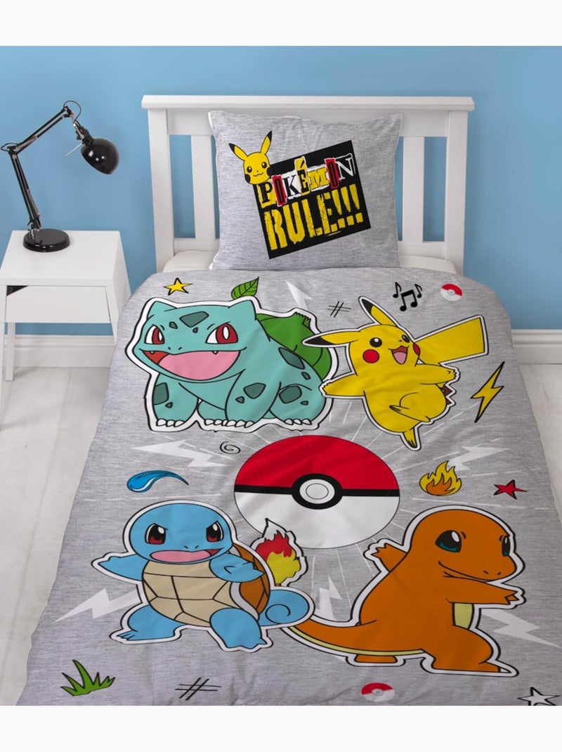 Juego de cama de microfibra lyo pokemon Gris - Kiabi