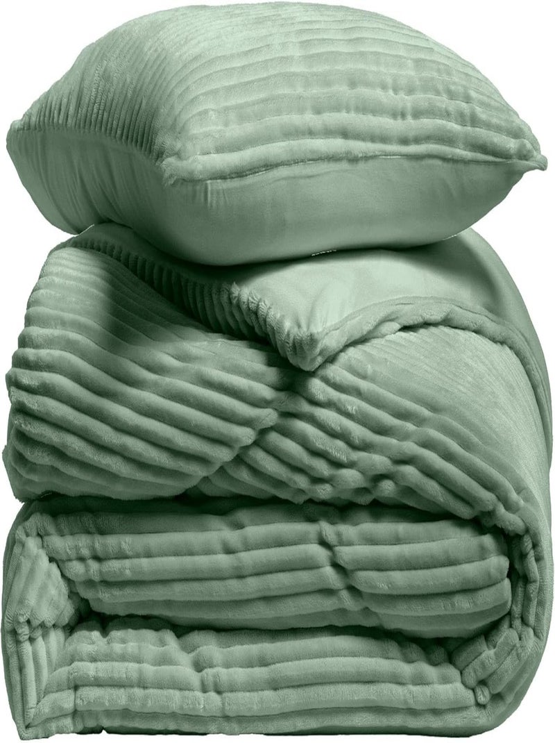 Juego de cama de poliéster flanelle douceur d'intérieur Verde - Kiabi