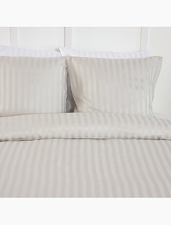 Juego de cama de satén de 3 piezas con funda de rayas finas + fundas de almohada