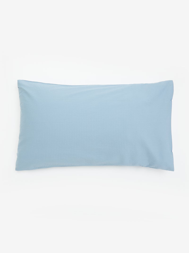 Juego de cama de seersucker para 2 personas 240 x 220 cm Azul - Kiabi