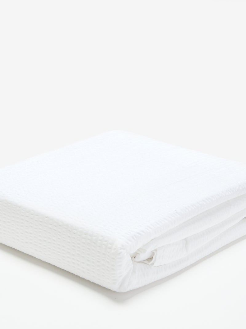 Juego de cama de seersucker para 2 personas 240 x 220 cm Blanco - Kiabi