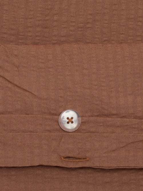 Juego de cama de seersucker para 2 personas 240 x 220 cm - Kiabi Juego de cama de seersucker para 2 personas 240 x 220 cm - Kiabi