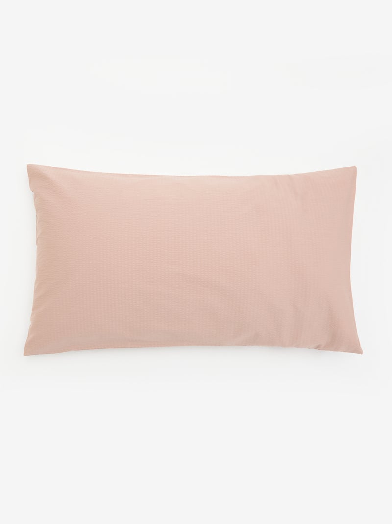 Juego de cama de seersucker para 2 personas 240 x 220 cm Rosa - Kiabi