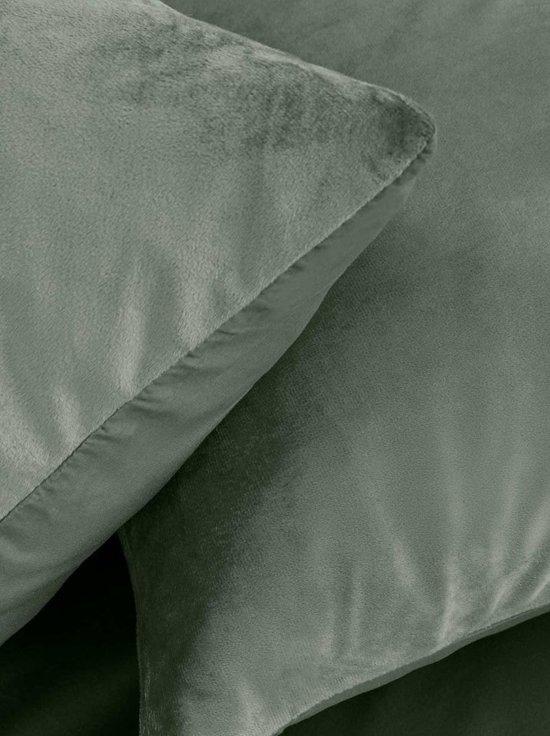 Juego de cama de terciopelo liso Caqui - Kiabi