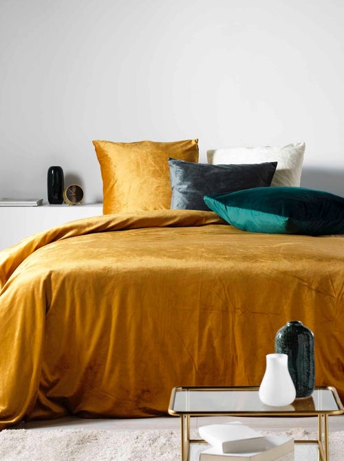 Juego de cama de terciopelo liso - Kiabi