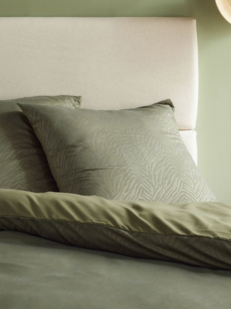Juego de cama doble - estampado de cebras KAKI - Kiabi