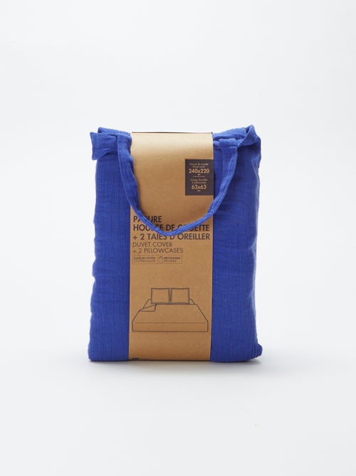 Juego de cama doble (240 x 220 cm) de gasa de algodón - Kiabi Home - Kiabi