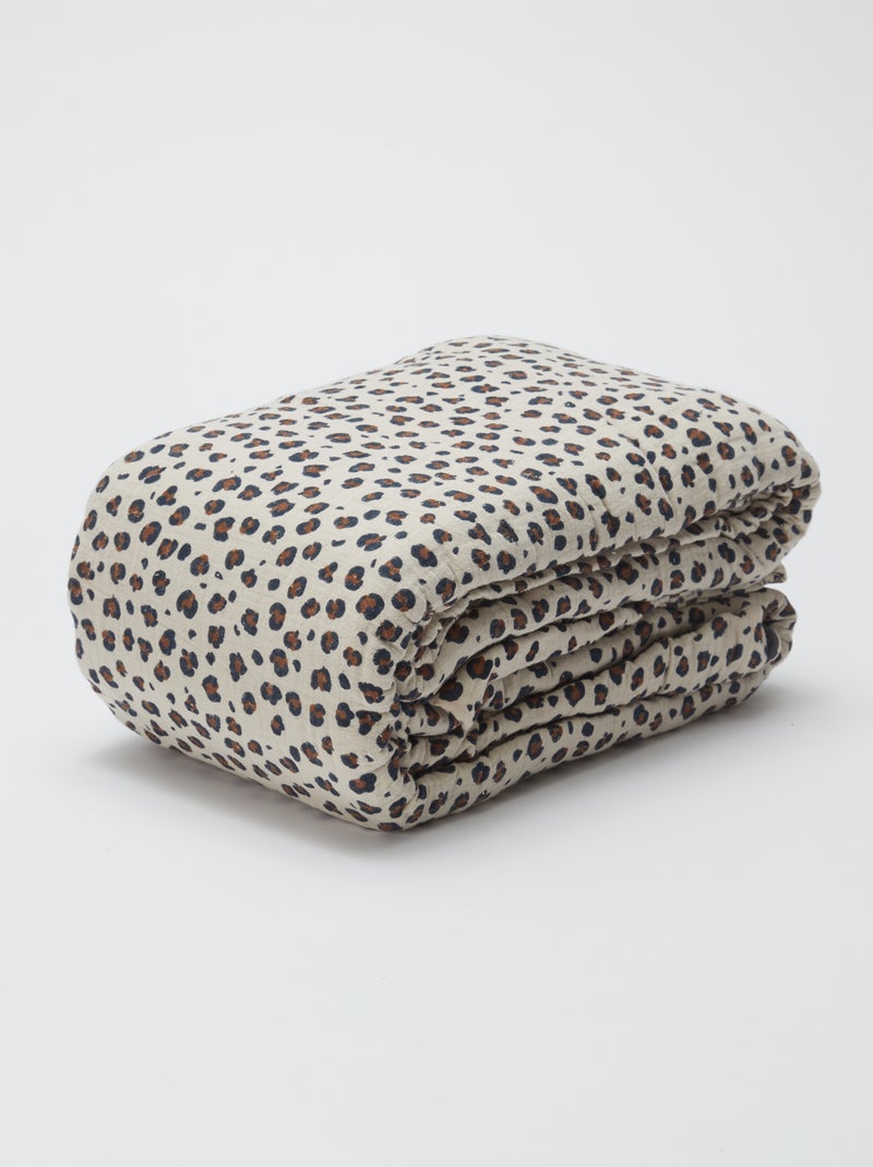 Juego de cama doble (240 x 220 cm) de gasa de algodón - Kiabi Home BEIGE - Kiabi