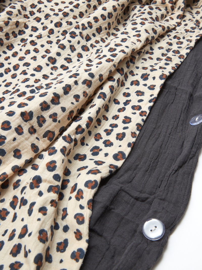 Juego de cama doble (240 x 220 cm) de gasa de algodón - Kiabi Home BEIGE - Kiabi