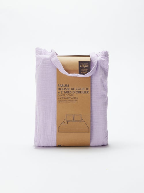 Juego de cama doble (240 x 220 cm) de gasa de algodón - Kiabi Home - Kiabi