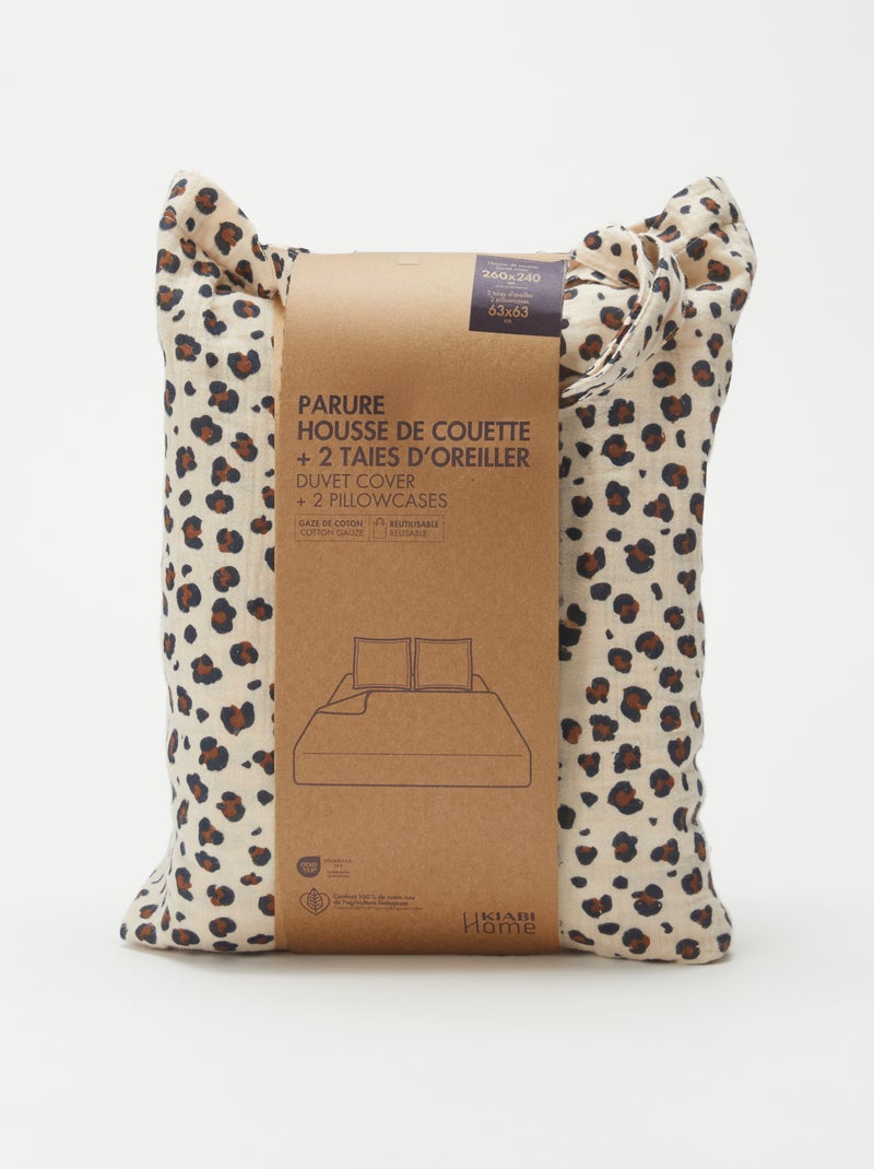 Juego de cama doble (260 x 240 cm) de gasa de algodón - Kiabi Home BEIGE - Kiabi