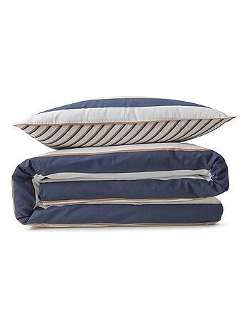 Juego de cama doble a rayas reversible