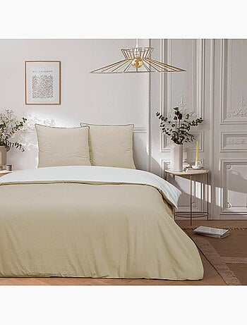 Juego de cama doble bicolor