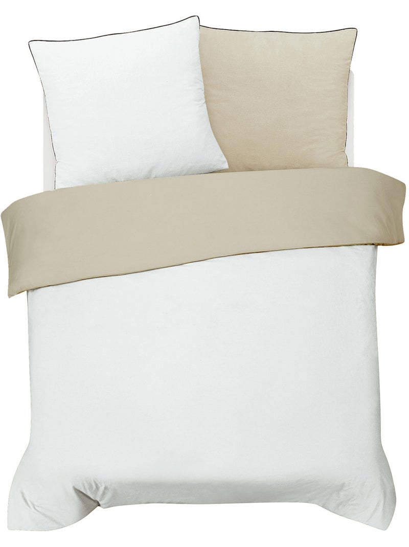 Juego de cama doble bicolor Beige - Kiabi
