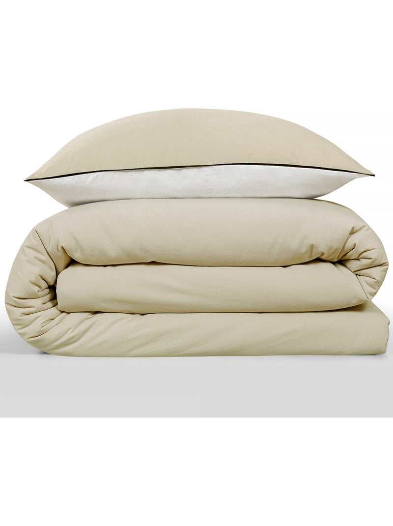 Juego de cama doble bicolor Beige - Kiabi