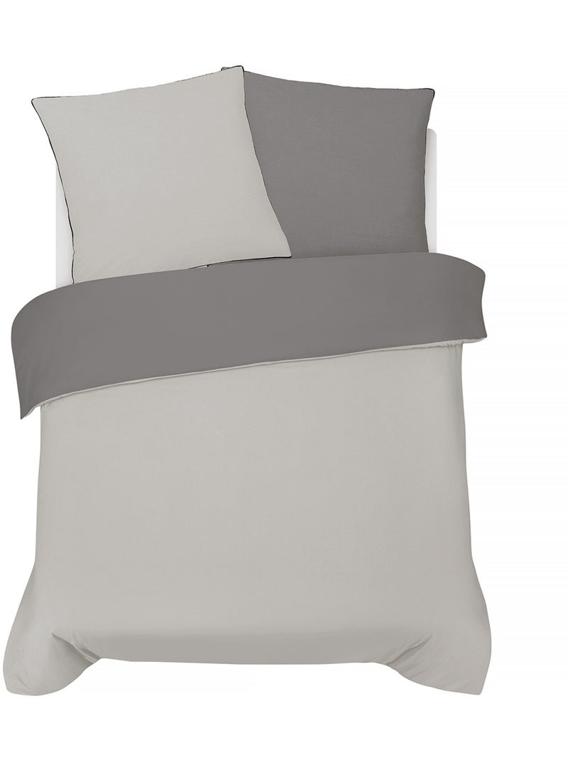 Juego de cama doble bicolor Gris oscuro - Kiabi
