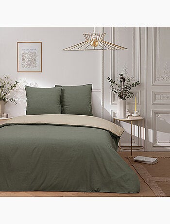 Juego de cama doble bicolor