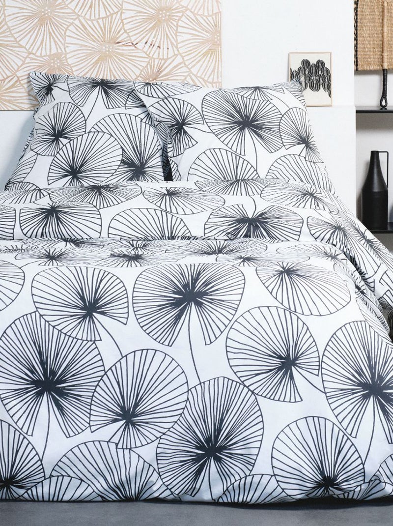 Juego de cama doble blanco/negro - Kiabi