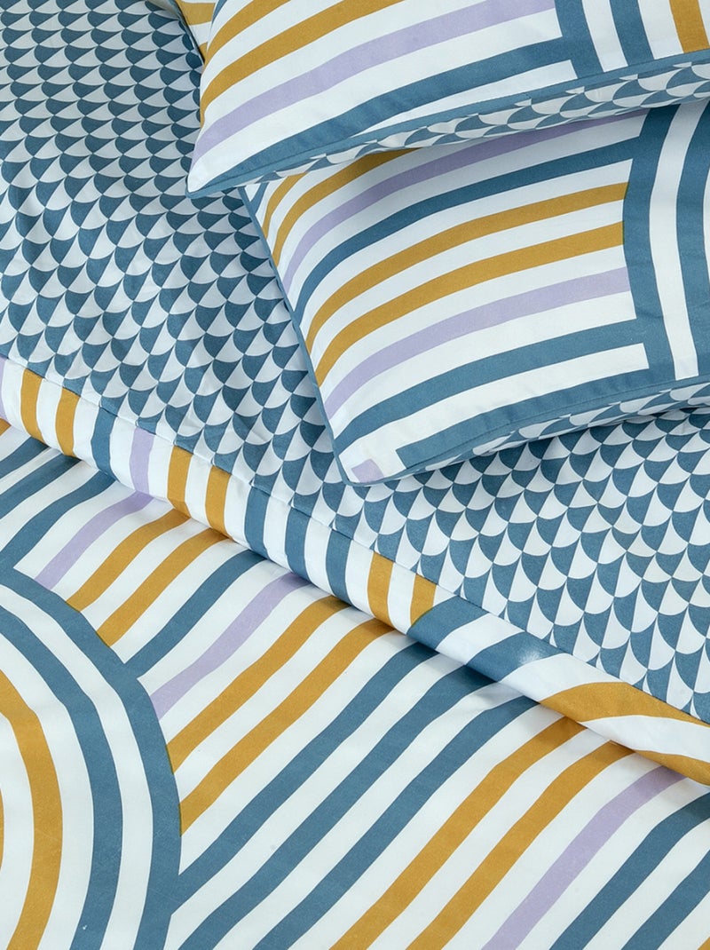 Juego de cama doble con arco en microfibra lavada Azul - Kiabi