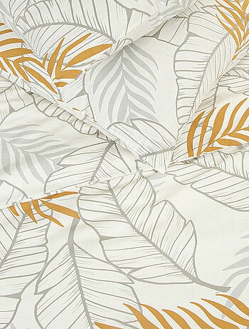 Juego de cama doble con estampado de plantas
