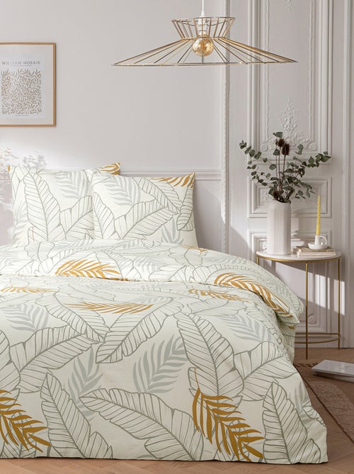 Juego de cama doble con estampado de plantas - Kiabi Juego de cama doble con estampado de plantas - Kiabi