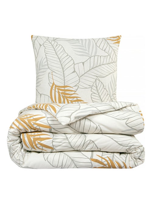 Juego de cama doble con estampado de plantas - Kiabi Juego de cama doble con estampado de plantas - Kiabi
