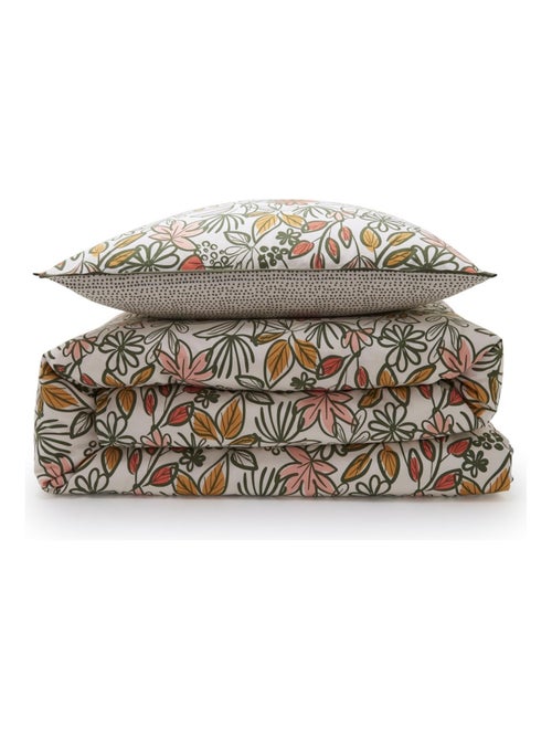 Juego de cama doble con estampado floral reversible y lunares - Kiabi Juego de cama doble con estampado floral reversible y lunares - Kiabi