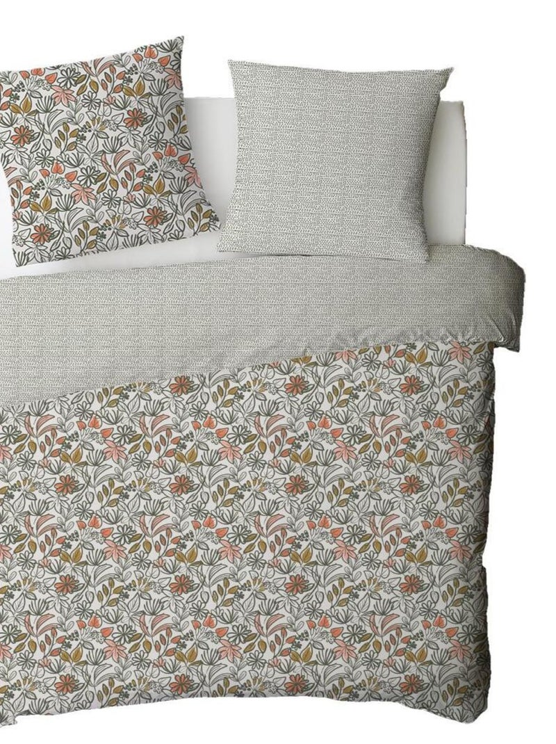 Juego de cama doble con estampado floral reversible y lunares Multicolor - Kiabi