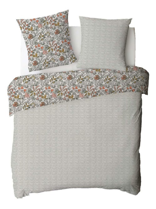 Juego de cama doble con estampado floral reversible y lunares - Kiabi Juego de cama doble con estampado floral reversible y lunares - Kiabi
