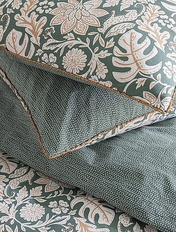 Juego de cama doble con estampado floral y lunares, de algodón