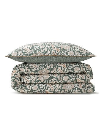 Juego de cama doble con estampado floral y lunares, de algodón