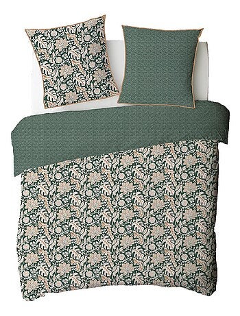 Juego de cama doble con estampado floral y lunares, de algodón