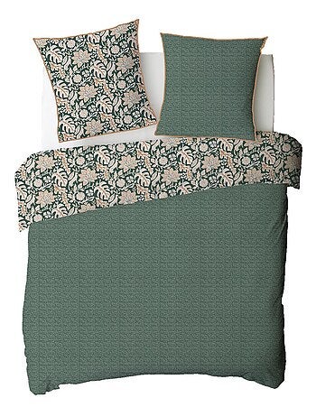 Juego de cama doble con estampado floral y lunares, de algodón