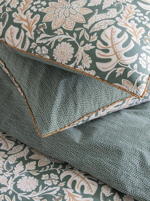 Juego de cama doble con estampado floral y lunares, de algodón - Kiabi