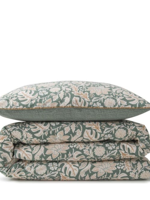 Juego de cama doble con estampado floral y lunares, de algodón - Kiabi