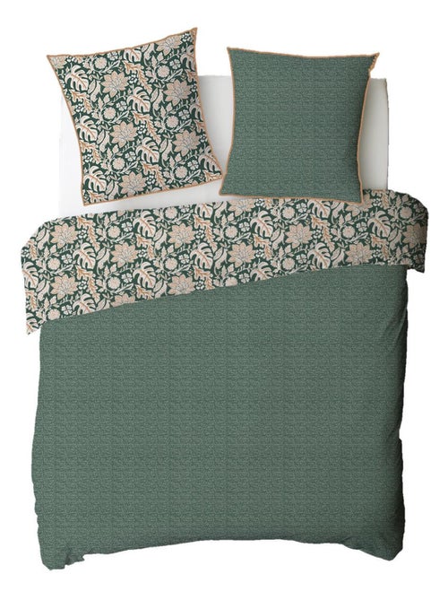 Juego de cama doble con estampado floral y lunares, de algodón - Kiabi
