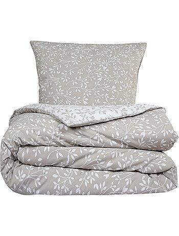 Juego de cama doble con follaje de microfibra lavada