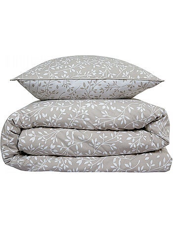 Juego de cama doble con follaje de microfibra lavada