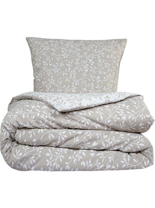 Juego de cama doble con follaje de microfibra lavada - Kiabi Juego de cama doble con follaje de microfibra lavada - Kiabi