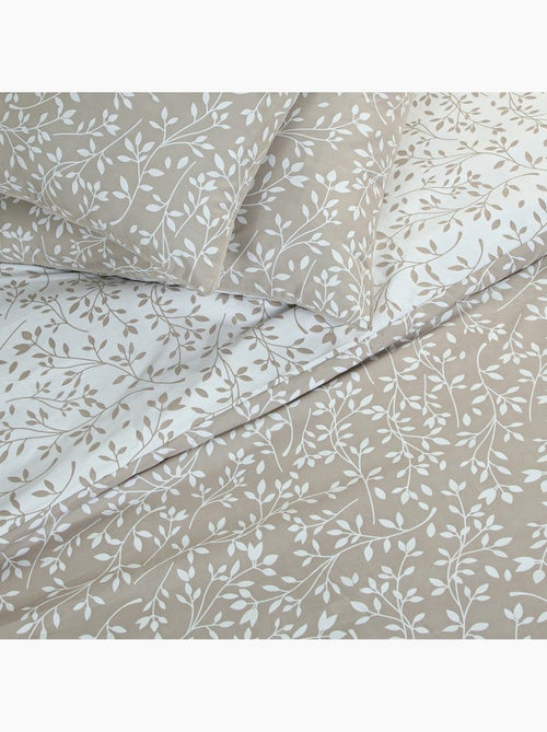 Juego de cama doble con follaje de microfibra lavada - Kiabi Juego de cama doble con follaje de microfibra lavada - Kiabi