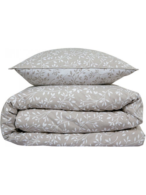 Juego de cama doble con follaje de microfibra lavada - Kiabi Juego de cama doble con follaje de microfibra lavada - Kiabi