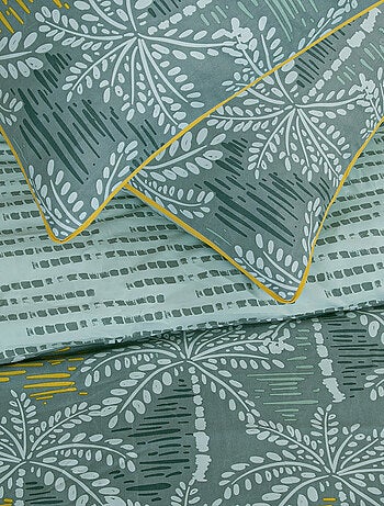 Juego de cama doble con motivos de palmeras, de microfibra lavada