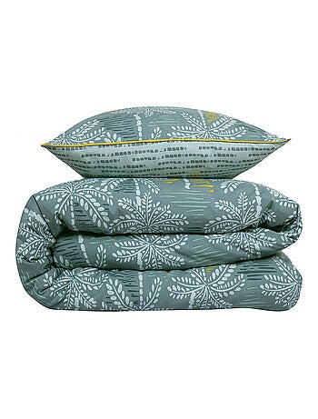 Juego de cama doble con motivos de palmeras, de microfibra lavada