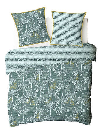 Juego de cama doble con motivos de palmeras, de microfibra lavada