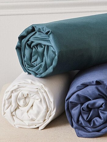 Juego de cama doble con motivos florales en percal de 70 hilos