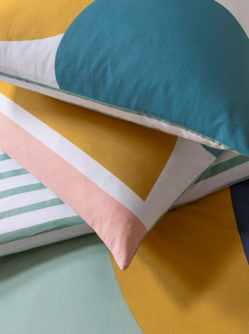 Juego de cama doble con rayas geométricas - Kiabi Juego de cama doble con rayas geométricas - Kiabi